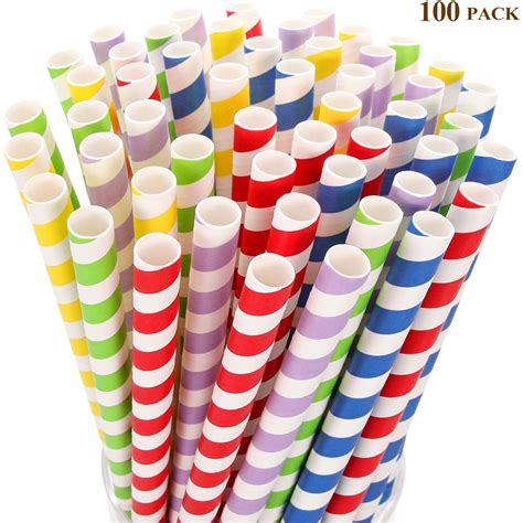 100 Pack Biodegradable Wide Paper Smoothie And Boba Straws 10 Mm Extra