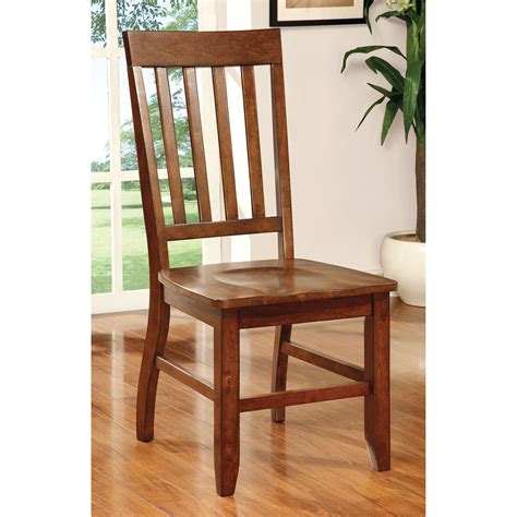 The cabriole front legs echo the balloon back, which features a darkened, rounded ridge. Furniture of America Fort Wooden Slatted Dining Side ...