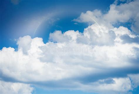 Beautiful Blue Sky With White Fluffy Clouds Stock Image Image Of