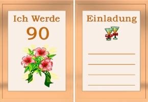 Einladungskarten zum 70 geburtstag download : Einladung 90 Geburtstag