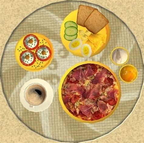 An Image Of A Plate With Food On It That Includes Eggs Ham And Cheese