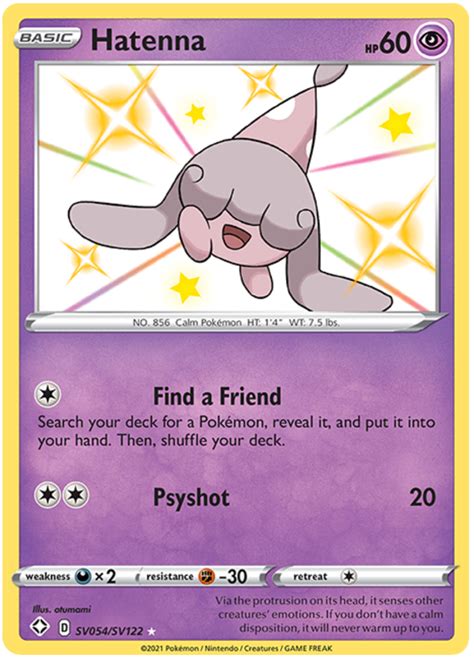 Hatenna Shining Fates Sv54 Pokemon Card