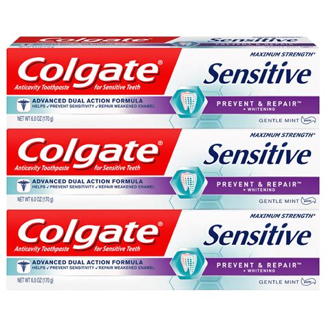 Colgate Sensitive Toothpaste Prevent And Repair Gentle Mint Paste