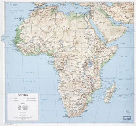 Large Political Map Of Africa With Relief Roads Railroads And Cities