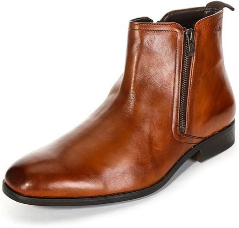 Clarks Banfield Zip Mens Chelsea Boots Brown 8 H Uk Uk