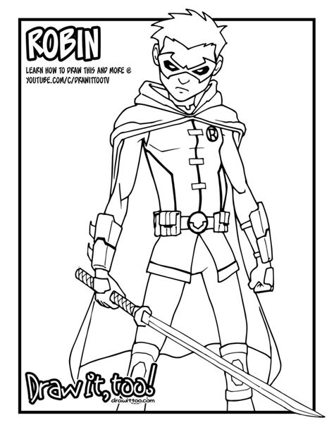 Damian Wayne Robin (Comic Version) Tutorial - Draw it, Too!