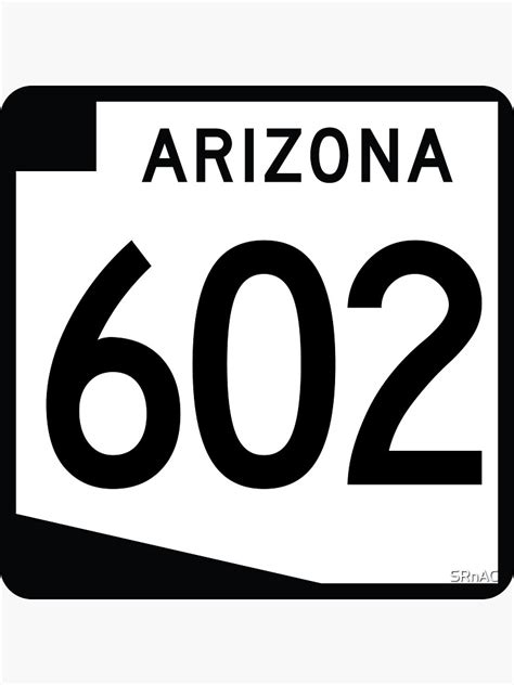 Arizona State Route 602 Area Code 602 Sticker For Sale By Srnac