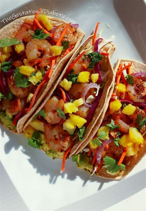 Cook until garlic is tender, about 1 minute, stirring constantly. Healthy Shrimp Tacos - The Gestational Diabetic
