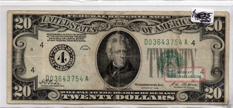 1928 Series Federal Reserve Note 20 Twenty Dollar Bill Vf Cleveland