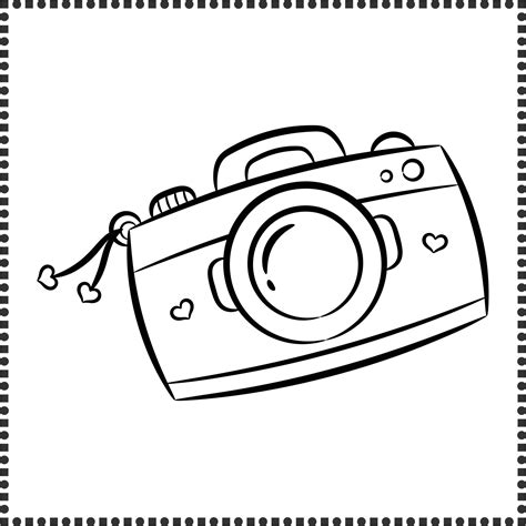 Printable Cute Drawing Camera Sketch For Coloring 8384471 Vector Art At