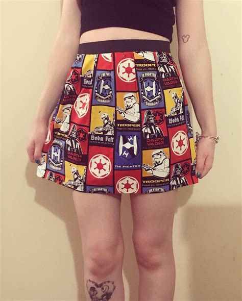 Star Wars Skirt Handmade Star Wars Skirt In Colourful Sith Design Skater Skirt Style With