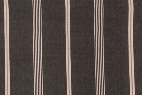 Onyx Age St369 Woven Cotton Stripe Decorator Fabric In Black