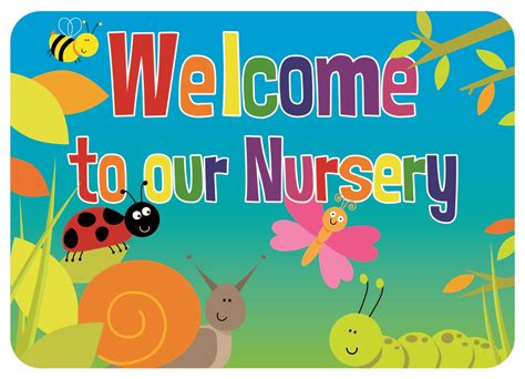 This Vibrant Nursery Welcome Sign Features A Range Of Fun And Colourful