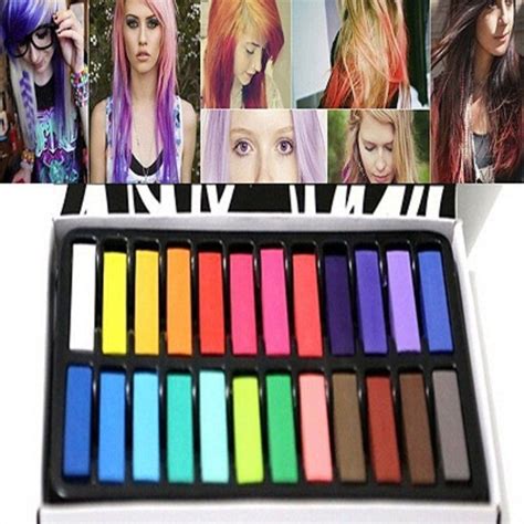 1224 Colorful Hair Chalk Temporary Hair Dye Color Kit Pastels Colors