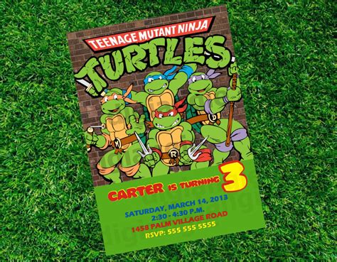 Teenage Mutant Ninja Turtles Birthday Invitations Ninja