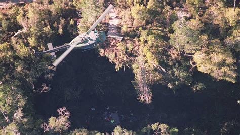 A New Zealand Air Force Rescue Helicopter Hovers Above Paparoa National
