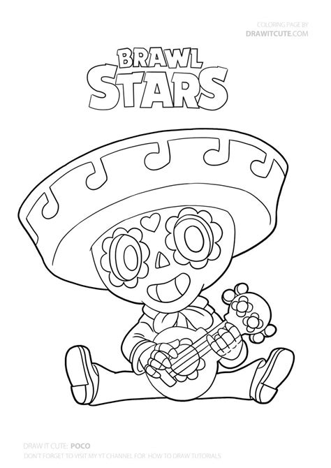 Cartooning club how to draw. How to draw Poco super easy with coloring page | Brawl ...