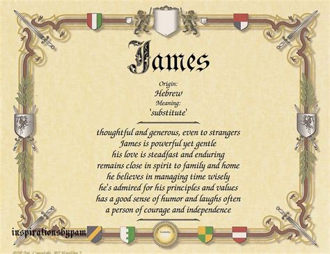 James First Name Meaning Art Print Any Name Meaning Art Etsy France