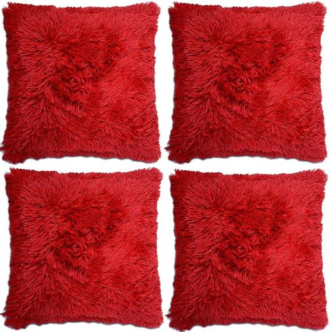Adore 4 X Super Soft Faux Fur Cushion Cover Covers Cuddly Shaggy