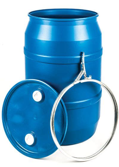 Os55lf 55 Gallon Open Head Plastic Drum Un Rated Lever Lock Blue