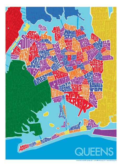 Queens Neighborhood Type Map Etsy
