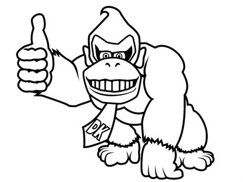 Donkey Kong Coloring Page Coloring Pages 4 U