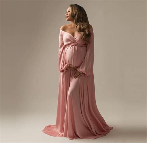 Blush Silk Satin Maxi Maternity Dressmaternity Photoshoot Etsy
