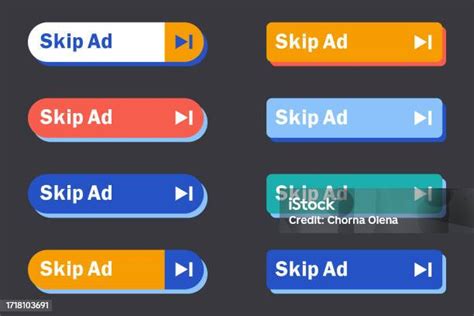 Skip Ad Button Video Block Icon For Advertising App Template For