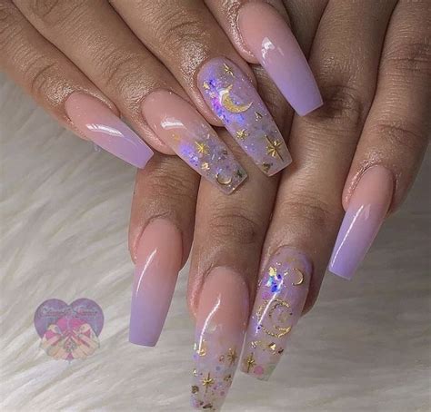 Aesthetic Nail Ideas Purple Acrylic Nails Acrylic Nails Coffin Short