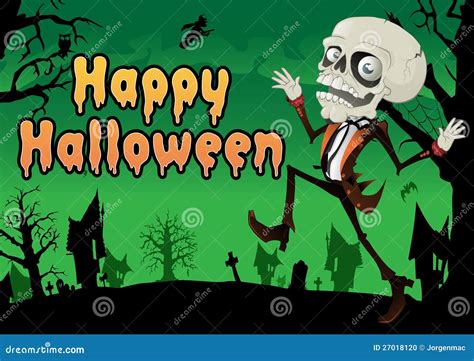 Happy Halloween Skeleton Postcard Stock Photo Image 27018120