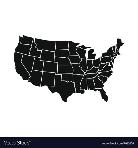 Usa Map With States Icon Royalty Free Vector Image