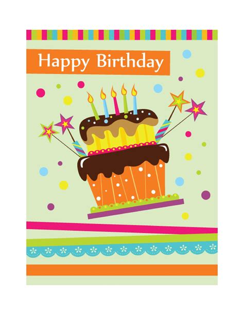 Free Printable Happy Birthday Card Template Printable Templates Free