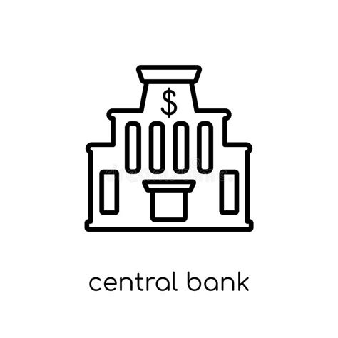 Central Bank Icon From Central Bank Collection Stock Vector