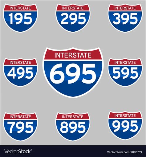 Interstate Signs 195 995 Royalty Free Vector Image