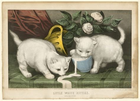 Little White Kitties Into Mischief By Currier And Ives