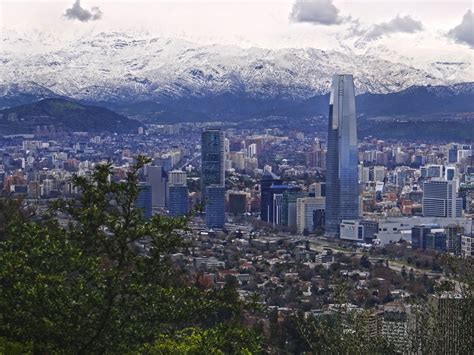 Santiago Chile Andes Mountains Fotografia