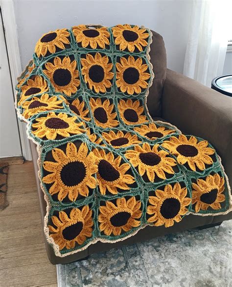 Maybe you would like to learn more about one of these? Sunflower Square Blanket Crochet Pattern - PATTERN ONLY ...
