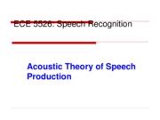 Ch Acoustic Theory Of Speech Production ECE Speech Recognition Acoustic Theory Of
