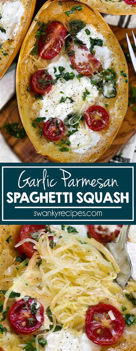Garlic Parmesan Spaghetti Squash 2 Swanky Recipes Simple Tasty Food