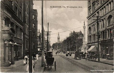 Scranton Pennsylvania Washington Avenue Vintage Postcard Historic