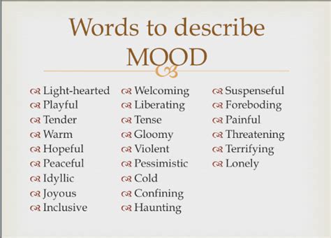 Tone And Mood Words Slide Share