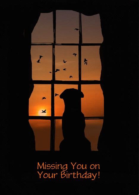 Missing You On Your Birthday Dog In Window Customize Card Ad Ad