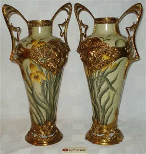Pair Art Nouveau Porcelain Vases