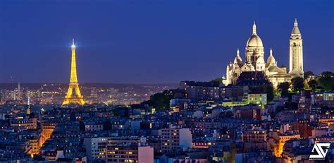 Paris Blue Hour Version Tour Eiffel And Sacré Coeur Paris Flickr