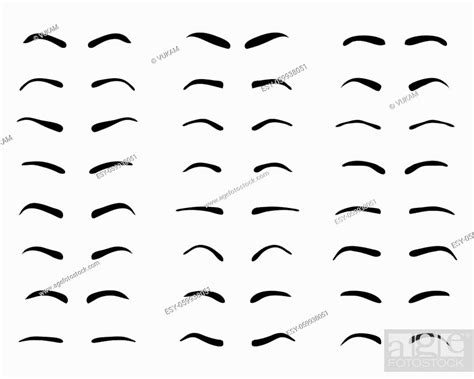 Types And Forms Of Eyebrows Tattoo Design Black Silhouettes Stock Vector Vector And Low