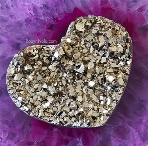 New Gold Aura Titanium Quartz Heart Robyn Nola Ts