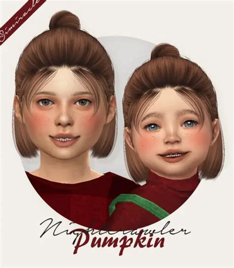 Simiracle Nightcrawler`s Pumpkin Hair Retextured Sims 4 Hairs