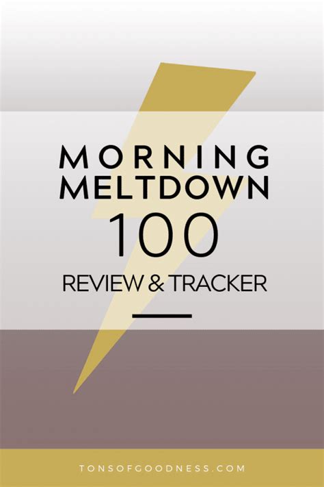Morning Meltdown 100 Review And Tracking Sheets ⋆ Tons Of Goodness