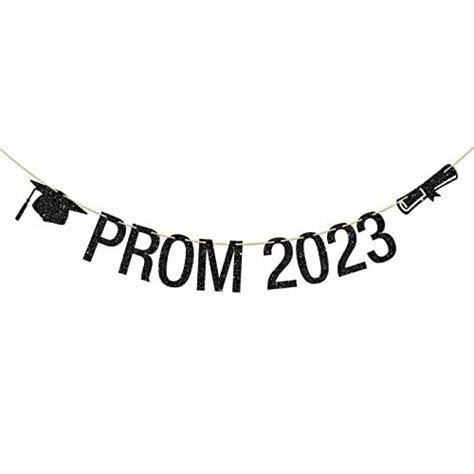 Black Glitter Prom 2023 Banner 2023 Graduation Prom Night Banner