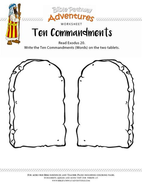 Bible Worksheet Ten Commandments Free Download
